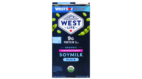 West Life Organic Unsweetened Soymilk Plain 64 oz